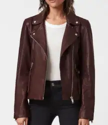 All Saints Dalby Leather Jacket Size 00