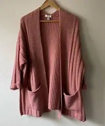 Topshop Pink Oversized Open Front Sweater