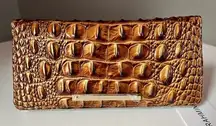 Brahmin Ady Teak Melbourne Croc Embossed Leather Wallet NWT