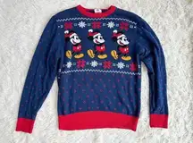 Mickey Mouse Fair Isle Christmas Holiday Sweater size Large