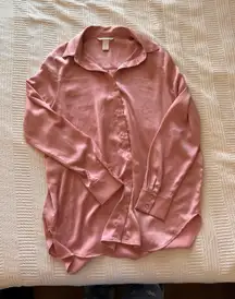 Hm Pink Button Down Blouse 