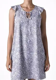 Roller Rabbit Blue White Floral Cotton Tunic Dress XS‎ Keyhole