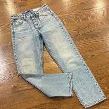 Rag & Bone Maya High-Rise Ankle Slim Light Blue Denim Jeans, 23