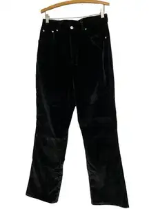 Denim & Co. black velvet flare pants, black, size 12