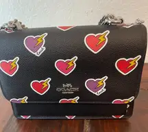 Coach Klare Crossbody Bag With Heart Bolt Print