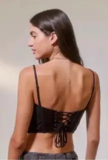 Black Out From Under Marie Ruched Modern Love Corset Crop Top