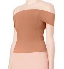 MICHELLE MASON Nude Off Shoulder Top