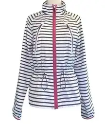 Ralph Lauren Active New Striped Navy, Pink & White Windbreaker Nautical  Size XL