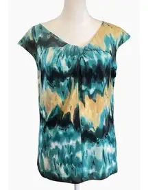 Jones Wear Multi Color Sleeveless Twist Top Neckline Top Size Medium