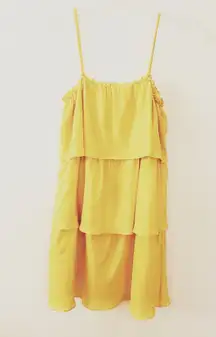 Yellow Ruffle Mini Dress