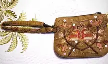 Vintage EXPRESS bohemian embroidered wristlet wallet bag