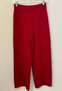 St John Santana Knit Red Wide Leg Pull On Pants 2