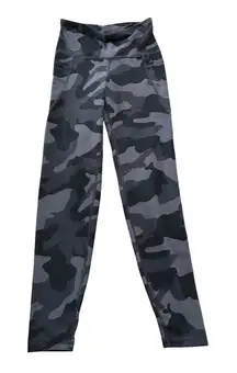 Old Navy Active High Rise Leggings Gray Camo PowerSoft Go-Dry‎ Small S