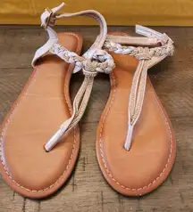 Palms thong sandals pink leather size womens 6