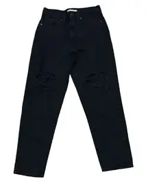 Levi’s Women’s Size 30 x 28‎ High Waisted Tapered Mom Jeans Black Straight