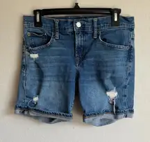 Gap Denim Dark Wash Blue 5” Jean Shorts Mid Rise Womens 26 Casual Summer