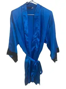 Fredrick’s of Hollywood blue lace trim vintage shirt robe with belt size L/XL