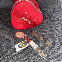 Fossil Two-Tone Watch with Heart Tin