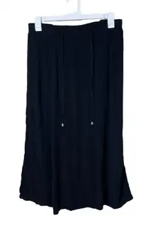 Christopher‎ And Banks Skirt Womens Size M Black Maxi Drawstring Waist A Line