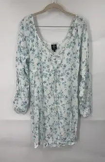 Bobeau Floral Milk Maid Peasant Dress Women M Ivory Dainty Whimsical Babydoll