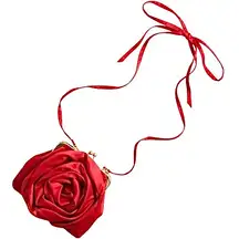 J.Crew Crewcuts Nwt Red Satin Rose Crossbody Purse