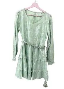 Tuckernuck Roller Rabbit Clermont Nori Dress Green Metallic Size M