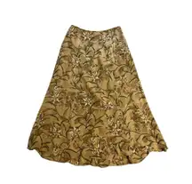 Vintage Hamptons SILK Floral Tan skirt 10