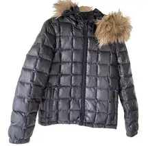 Like new j.crew down coat with fur trim