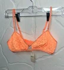 Aerie Peach Floral Lace Bralette