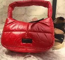 New Hot Red Quilted Puffer Shoulder Hand Bag - Sam Edelman