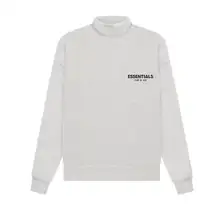 ESSENTIALS  Light Oatmeal Mock Neck Sweatshirt