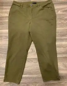 Lane Bryant olive color ankle jeans.  Size: 20