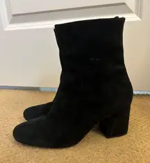 Black Suede Mid-Calf Boots