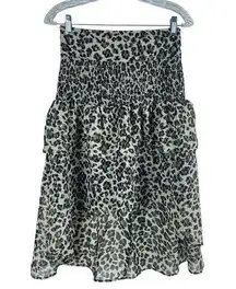 Walter Baker Minty Skirt Olive Leopard High Low Size 4