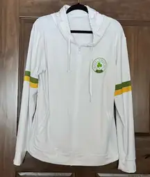 America’s Shamrock Run White Hoodie with Green and Yellow Stripes Size XL