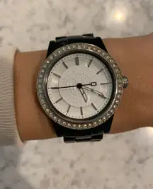 Black Watch With White Diamond Face 