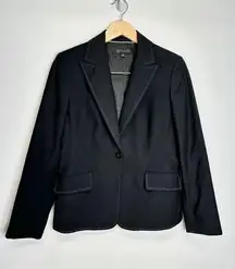 Anne Klein Suit Jacket Womens Size 6 Formal Black One Button