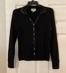 Neiman Markus Vintage Sweater size S silk color black long sleeve