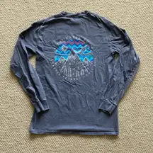 Comfort Colors Blue Mountain Range Graphic T-shirt Unisex Small Chi Kappa Phi