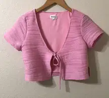 NWT Superdown Melissa Coquette Ruched Top in Baby Pink - Size Medium