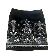 Size 12‎ J.McLaughlin Elegant Black Skirt w Embroidery