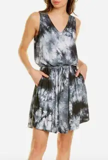 Sweaty Betty Take It Easy Drop Waist Dress In Black Tie Dye