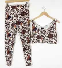 Vintage Floral print pants and crop top matching set
