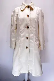 Vintage 70s 80s London Fog Maincoats Ivory Trenchcoat Women’s Classic USA Made