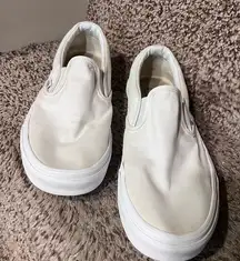 Vans White Slip-On Canvas Sneakers