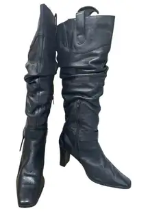 Bruno Valenti Womans Black Leather 3' Riding Equestrian Boots Sz 8.5M SKU 9567