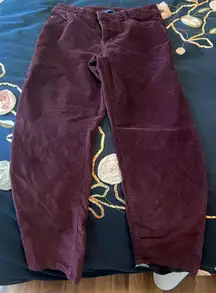Maroon corduroy mom jeans