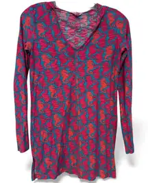 Lilly Pulitzer Cassie Top Snorkel Blue Hold Your Horses seahorse hoodie size XS
