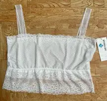 NWT women’s crop white camisole size L