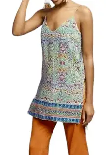 Anthropologie Maeve Meret Green Paisley Silk Tunic Top 6